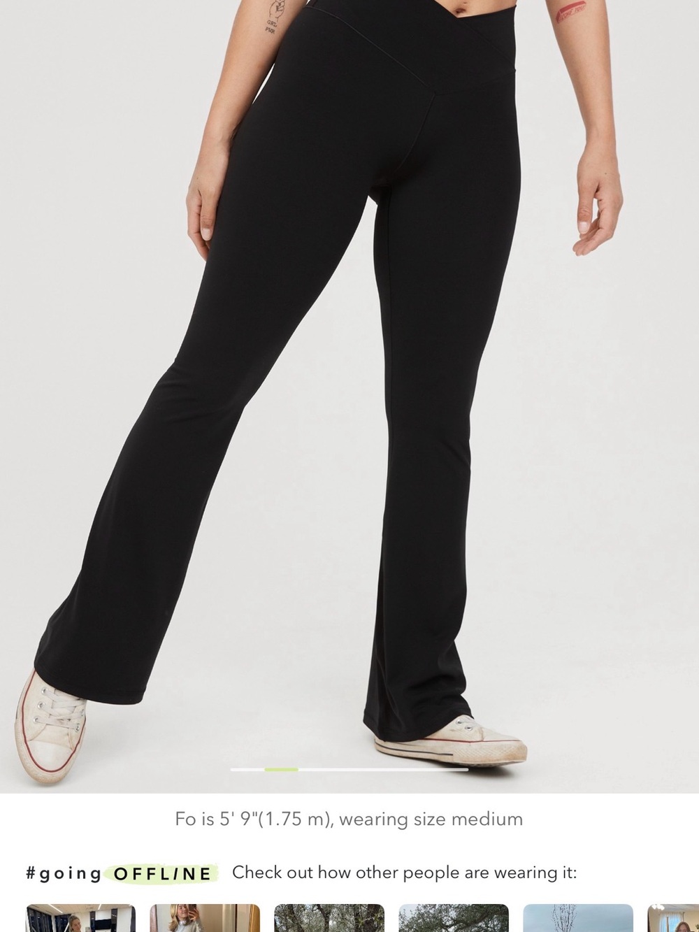 Aerie High Waisted Crossover Flare Legging